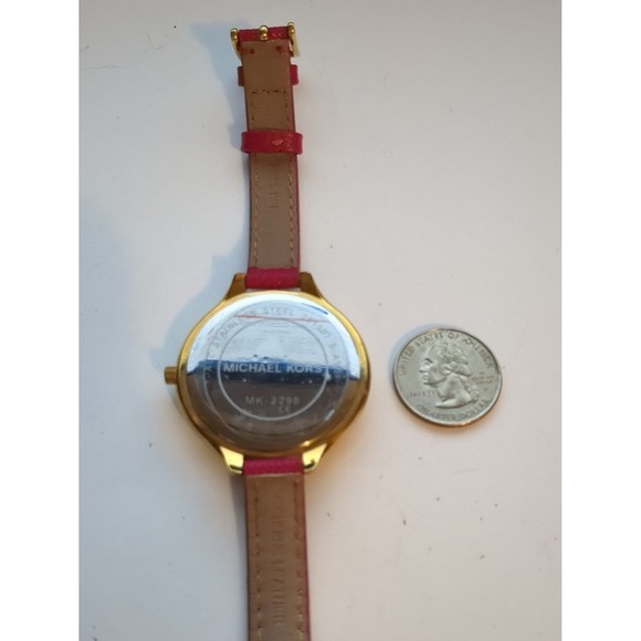 Michael Kors pink and gold slim runway watch - like new